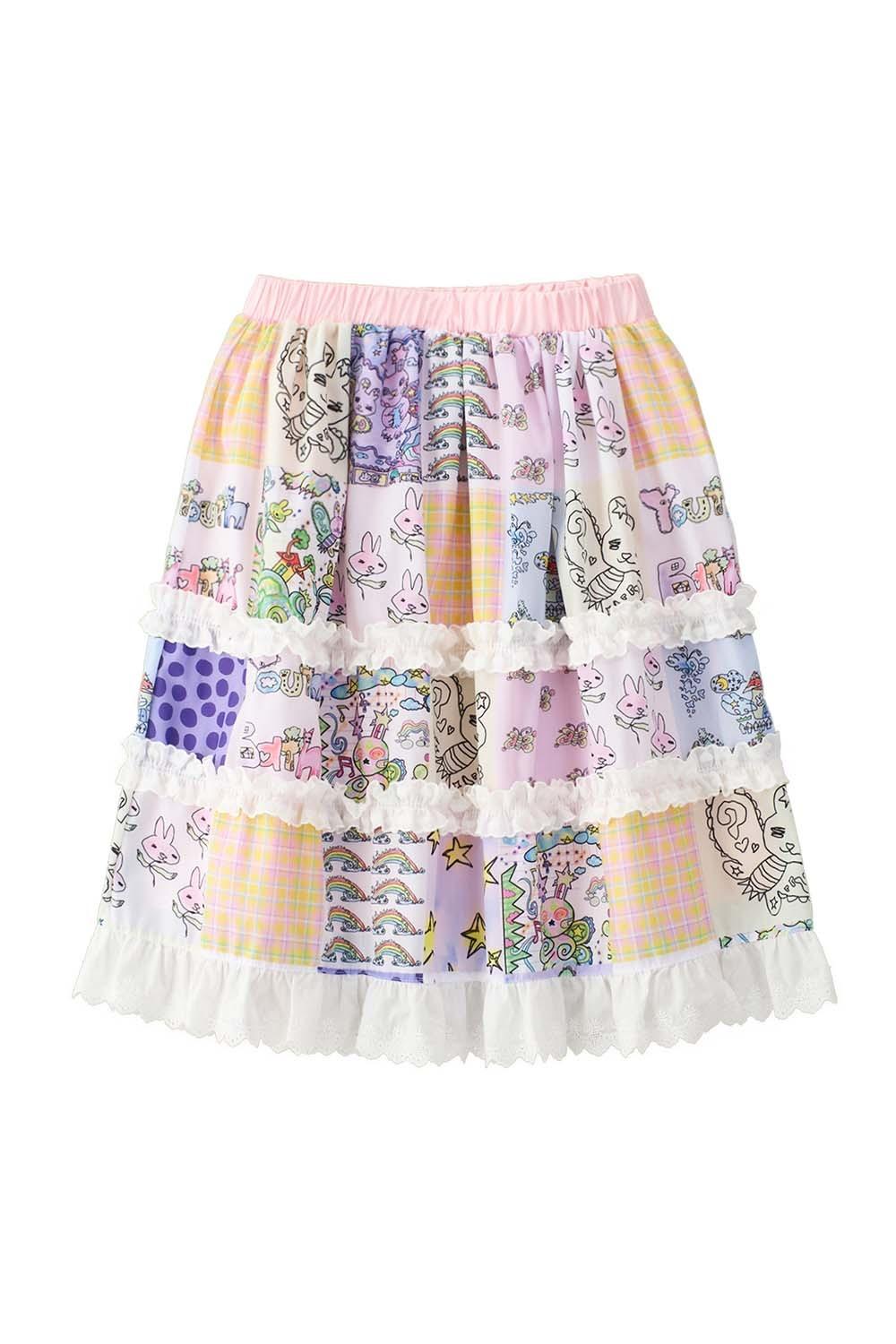 YBX SOUP Pattern lace skirt