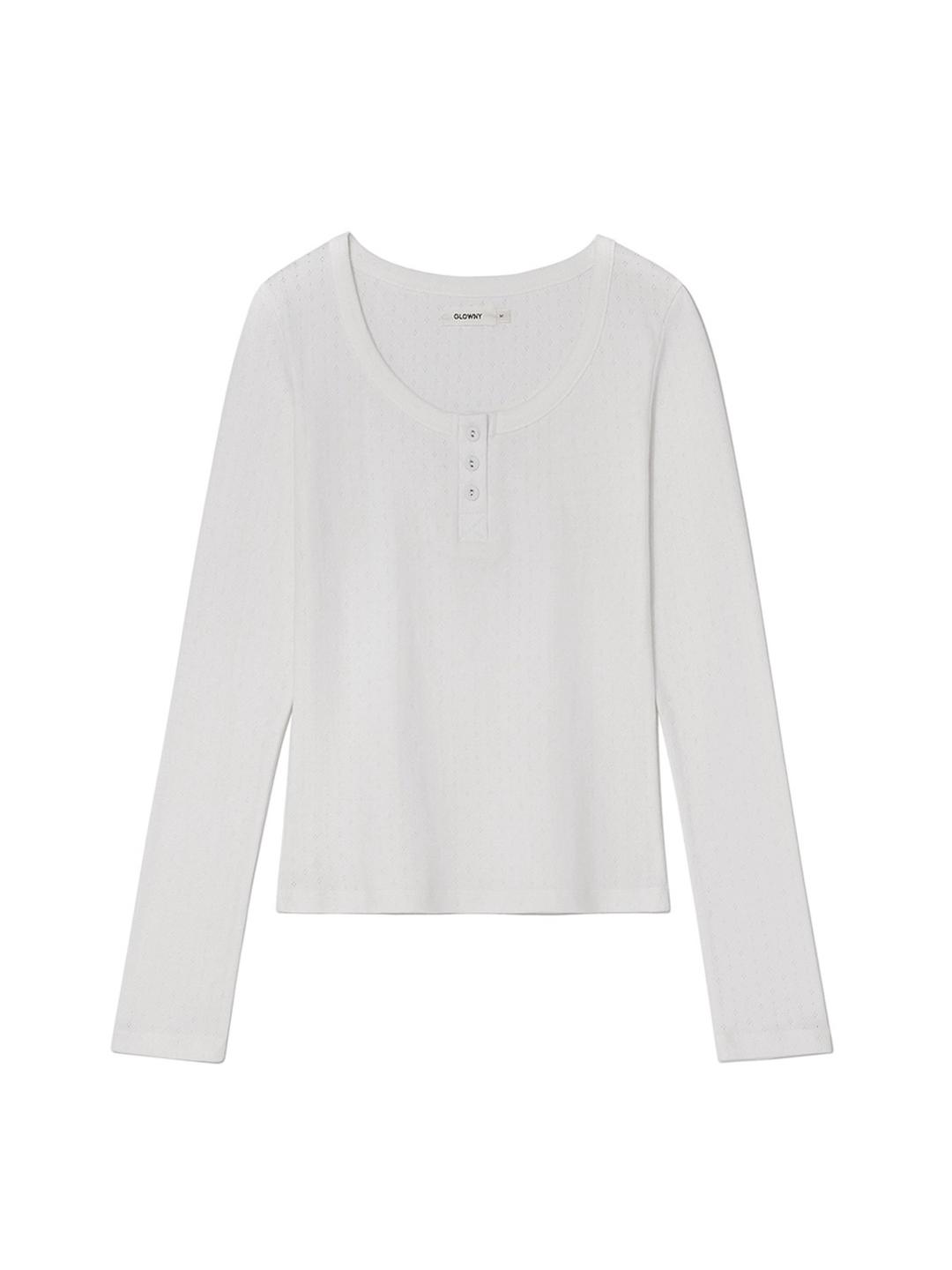 PROVINCE EYELET LONG SLEEVE (WHITE)