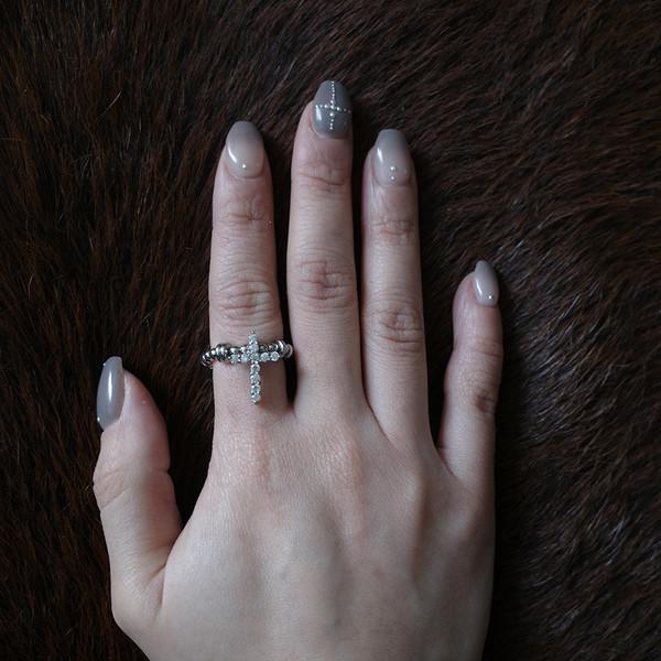 Crystal Cross Ring
