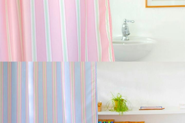 스트라이프 방수 욕실 샤워 커튼