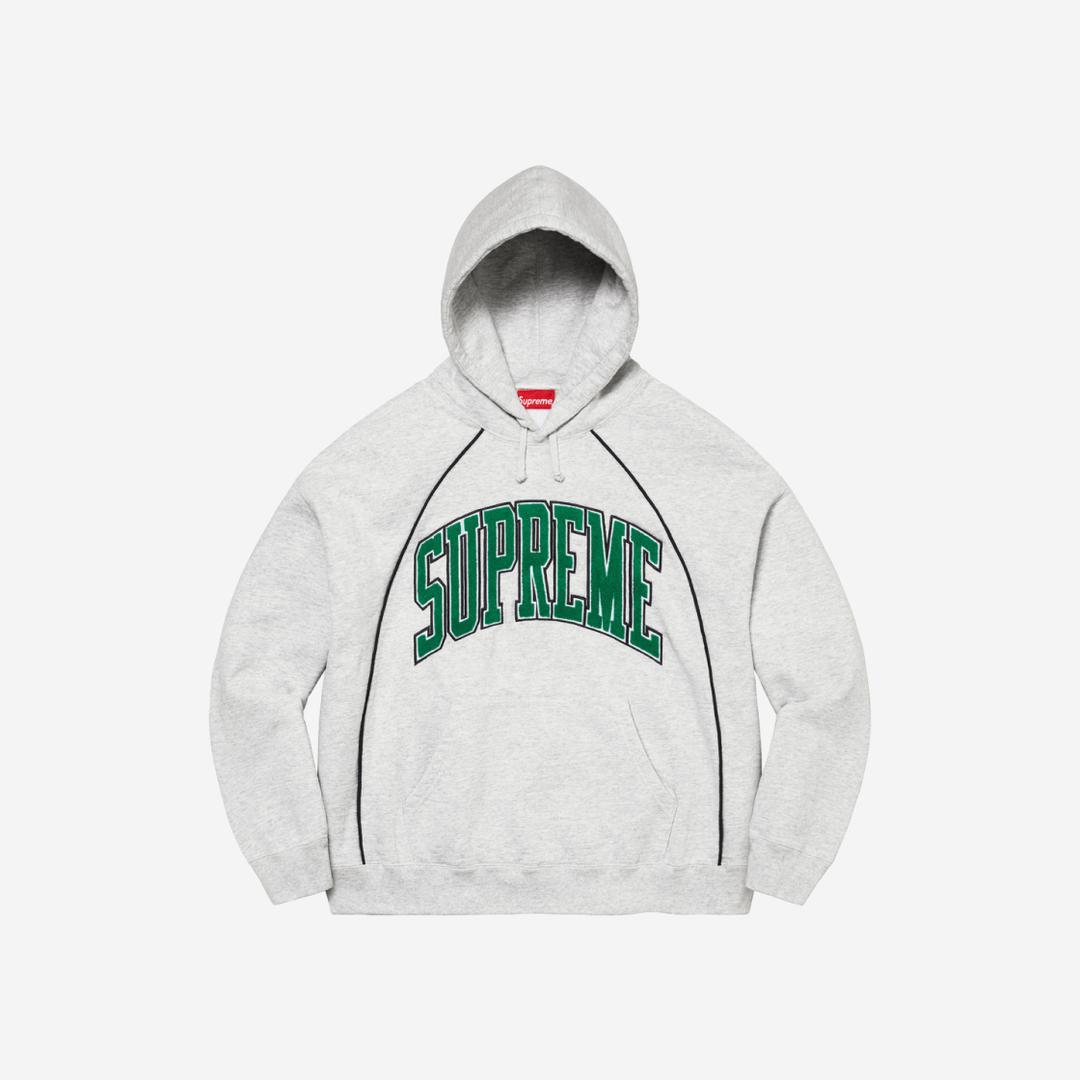 Supreme Boxy Piping Arc Hooded Sweatshirt Ash Grey - 23SS