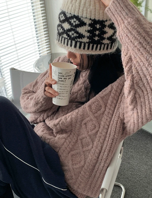 그루브 니트 비니