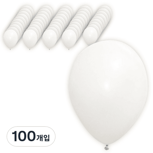 파티팡 라운드 풍선 30cm, 화이트, 100개입 - 일반풍선 | 쿠팡