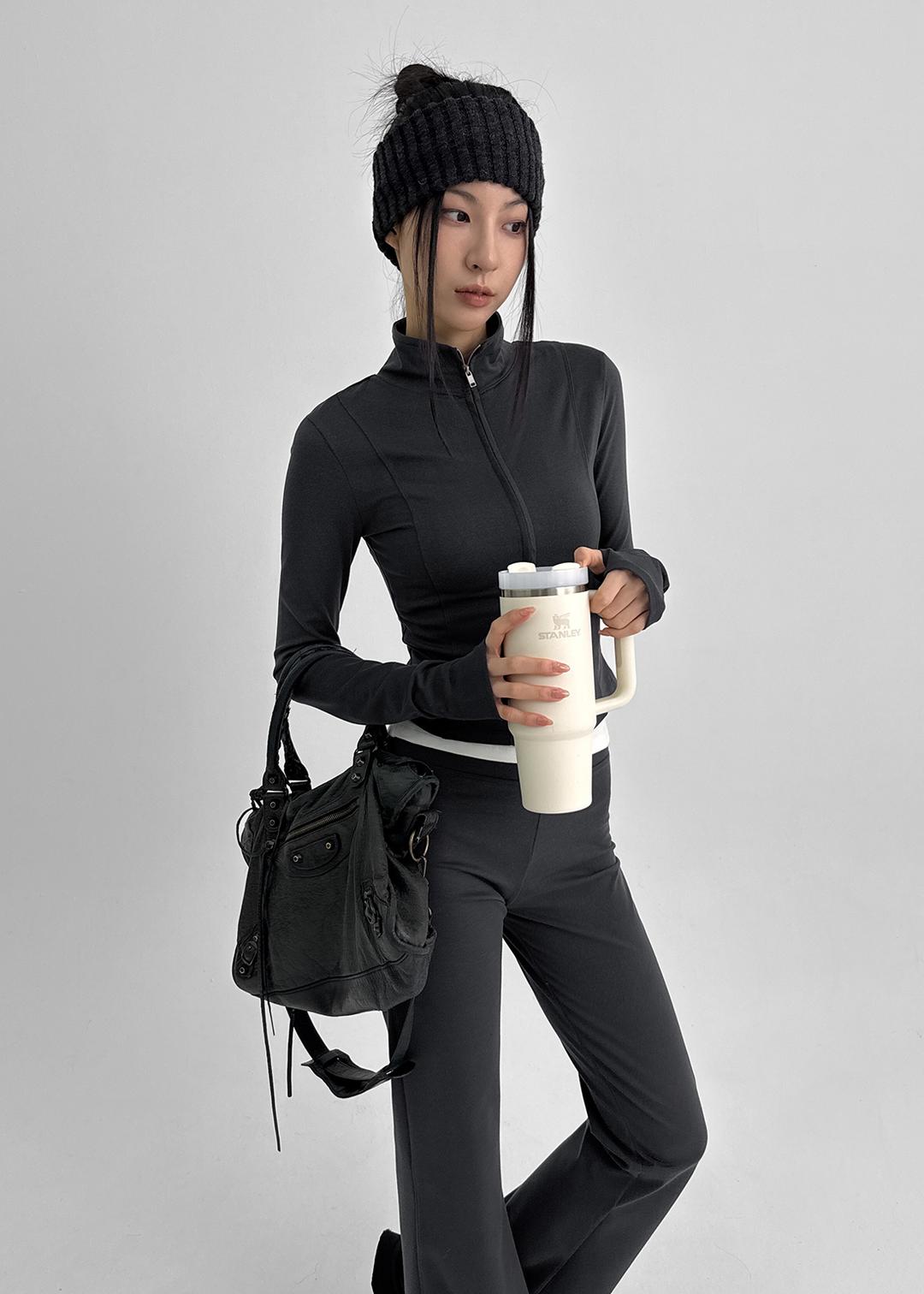 블랙업 [MADE] 르리 기모 하이넥 집업 (세트구매가능)