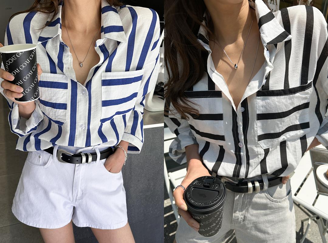 난닝구 퍼스콘 스트라이프셔츠