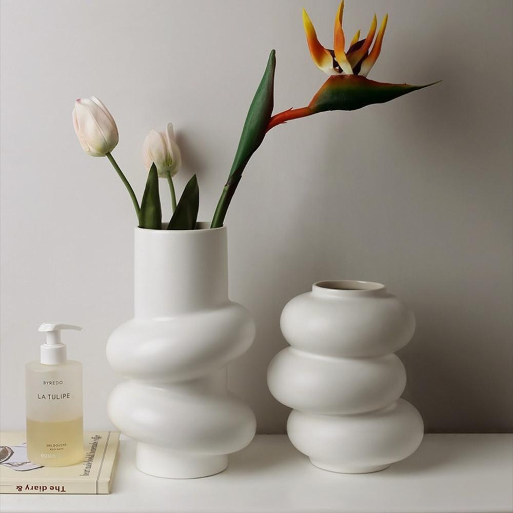 Chubby Donut Vase 도넛 화이트 세라믹 화병 3type