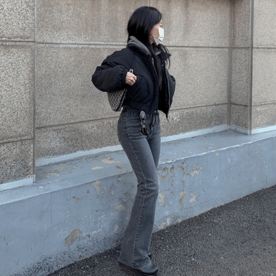 Faded boots cut pants