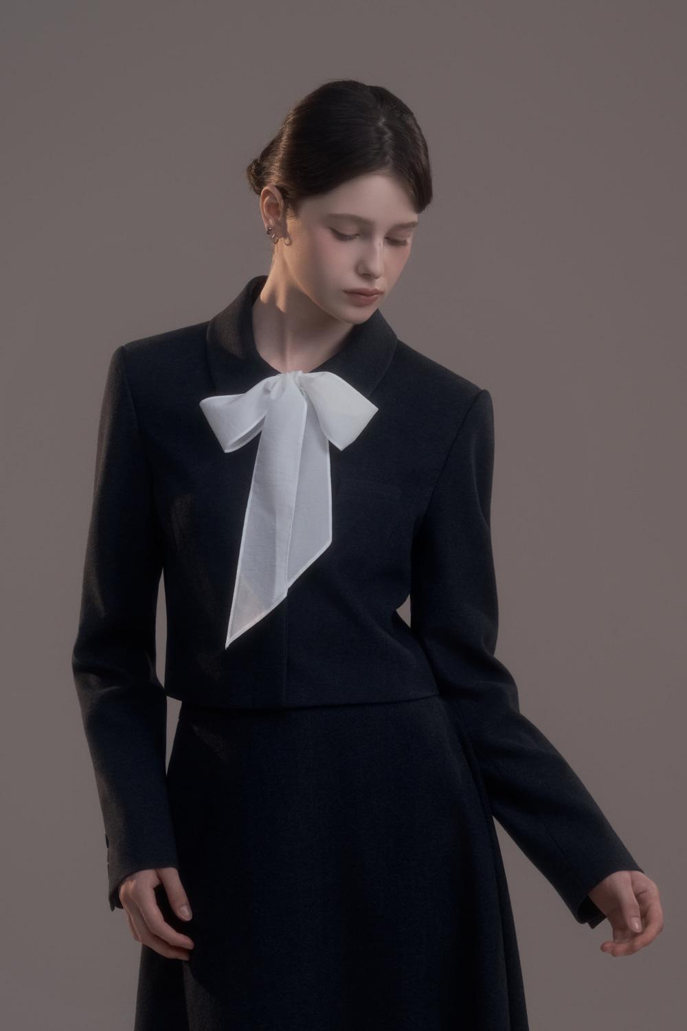 Emma Single Collar Jacket - Navy