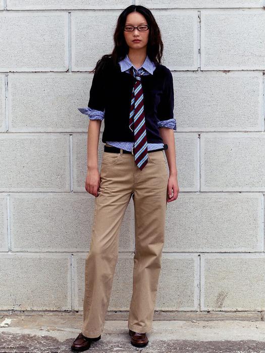 Washed Cotton Straight Pants  Beige (KE4821M56A)