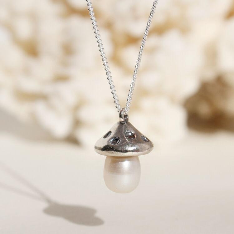 못난이 담수진주 버섯목걸이 포르치니/ Porcini