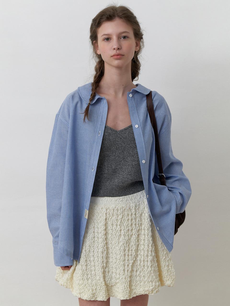 A WAFFLE BALLOON SKIRT_CREAM