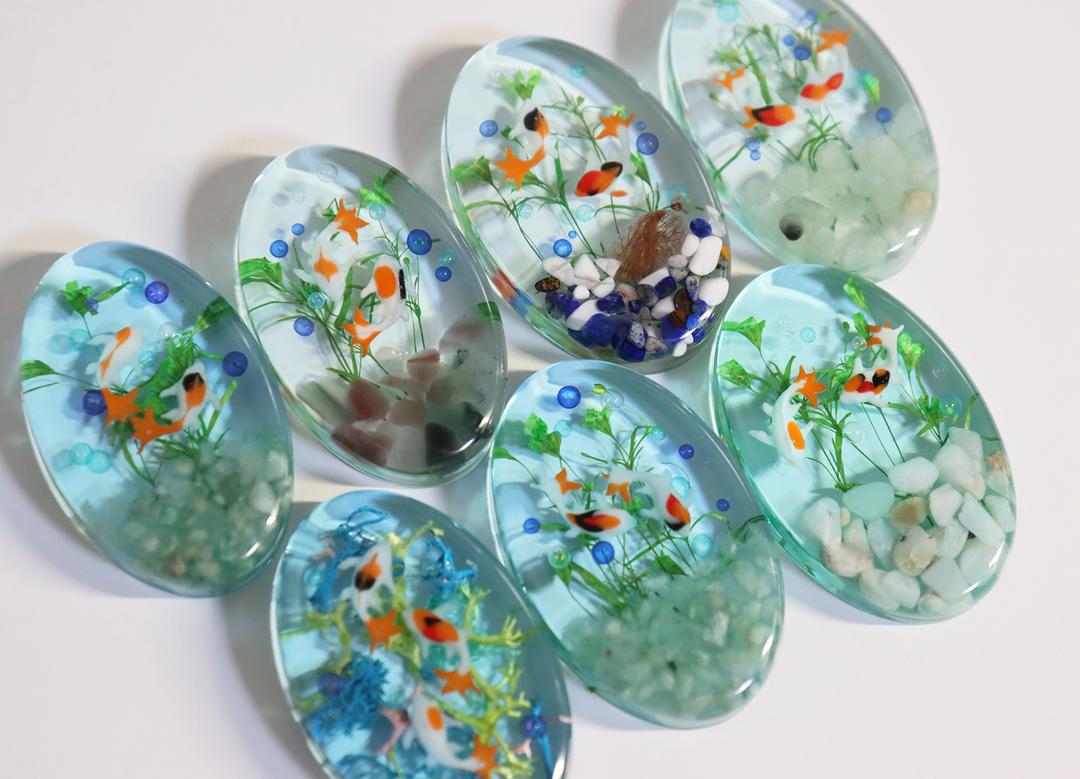 작은 어항 키링 - 타원형ver.4