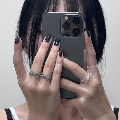 리본 발레코어 비즈 무채색 키치 반지 우정 링