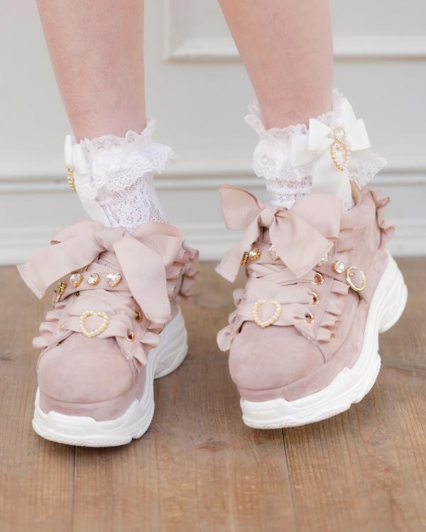 【予約商品】ビジューベルト厚底スニーカー