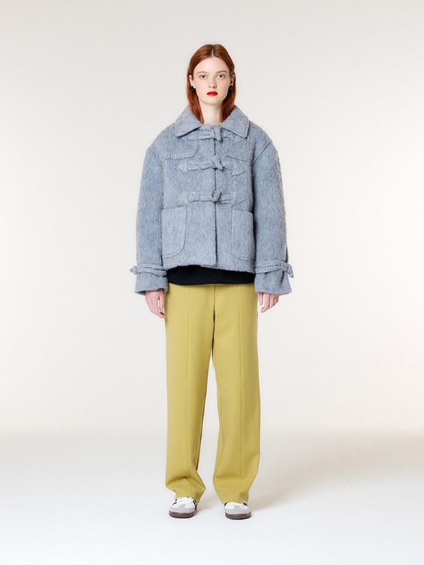 SOFT SHORT DUFFLE COAT(GRAY)