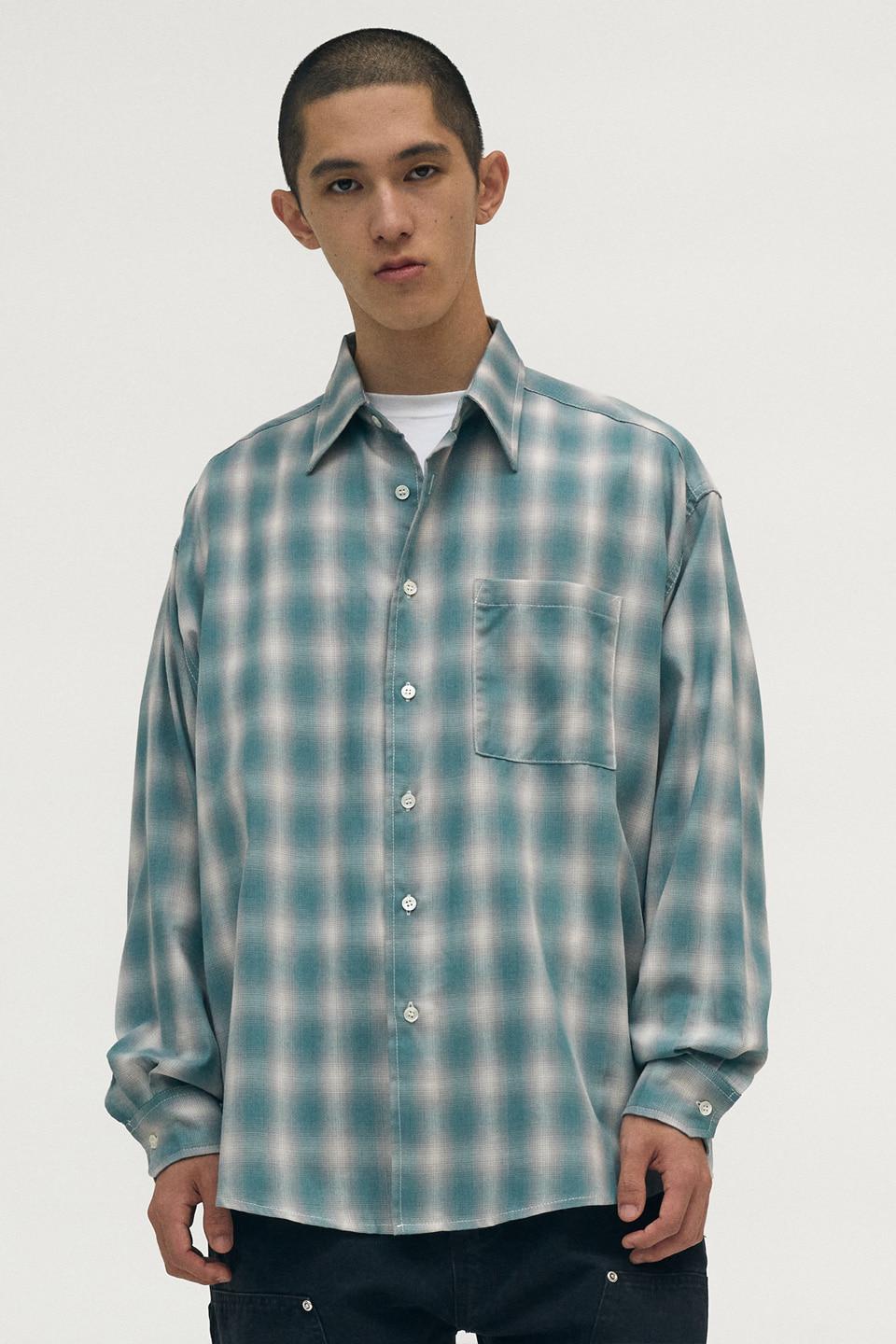 ONE POCKET OMBRE SHIRT [GREEN]