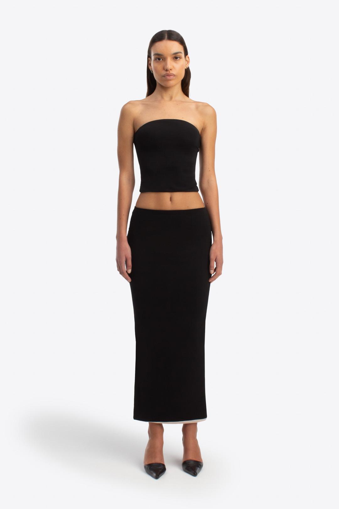 Nova Skirt - Black and Stone - XS