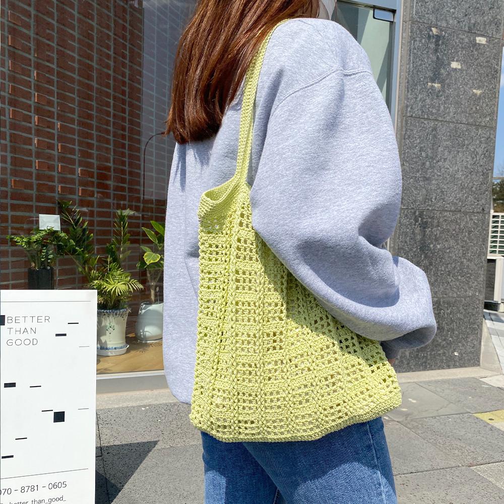 DIY키트 데일리모먼 에코백 코바늘 가방뜨기- 네트백 여름가방 손뜨개 뜨개질 집콕취미