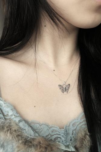 [silver925] antique butterfly necklace