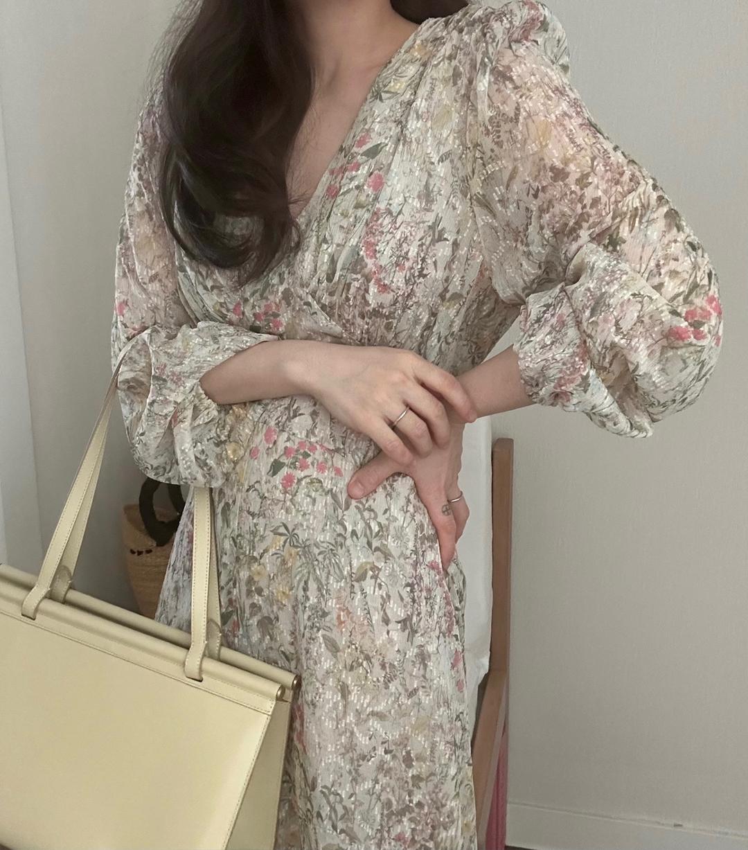 플로럴 아이미스유 플라워 러블리 아밋슈 롱 원피스 (3color)