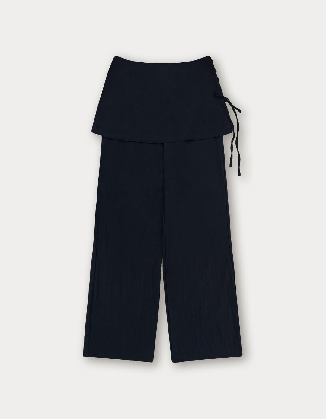 3rd / Muse Layered Skirt Pants - Navy