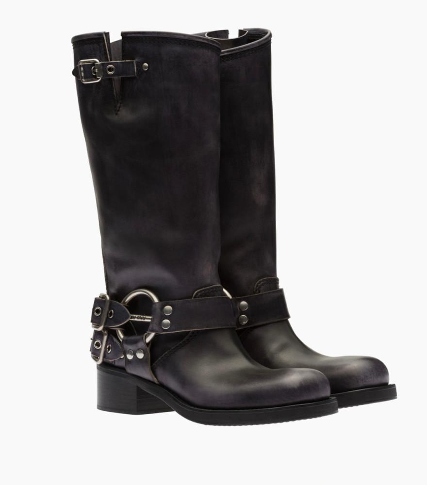 MARKET RHEMES ORDER [MIUMIU] MIUMIU WESTERN LONG BOOTS BLACK