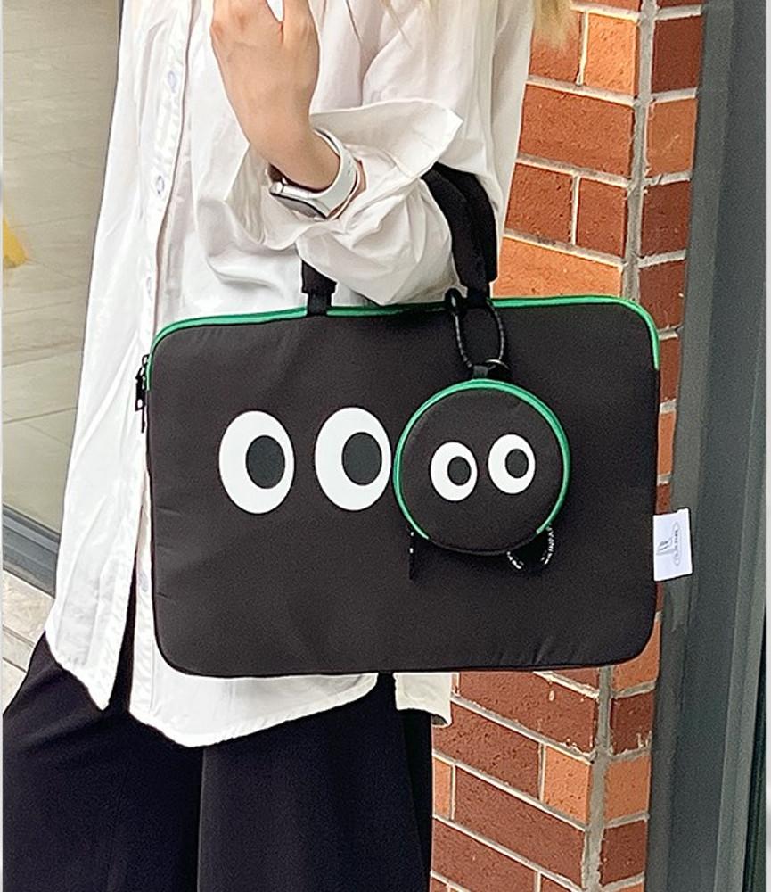 수심 Black Eyes Bag 블랙 땡그란 눈 노트북 파우치 아이패드 맥북 15인치