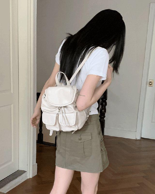 토플 투포켓 레더 미니 백팩