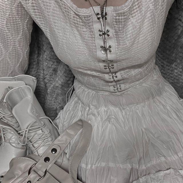 시스루 레이스 키치 후크 허리조절 가디건