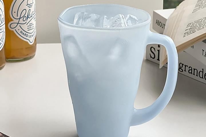 [해외] 컬러 밀크 글라스 유리잔 아이스 커피 홈카페 머그컵 380ml