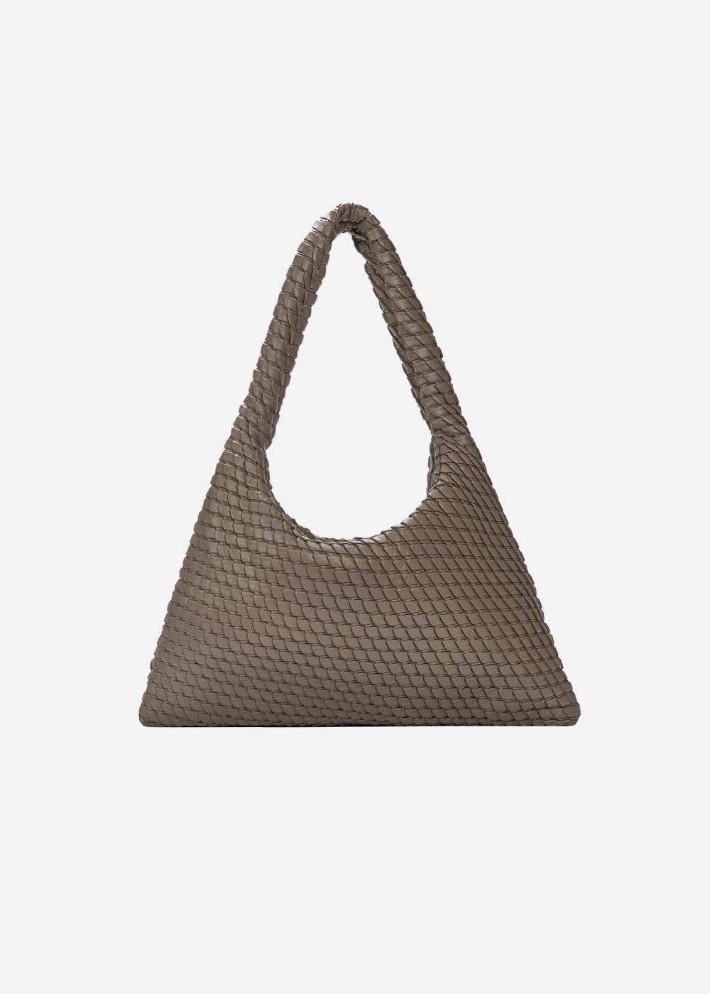 Textured Hobo Bag Mocha Brown