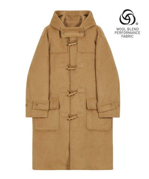 86-IRO204 [울블렌드] 서플러스 오버핏 후드 더플 코트 카멜