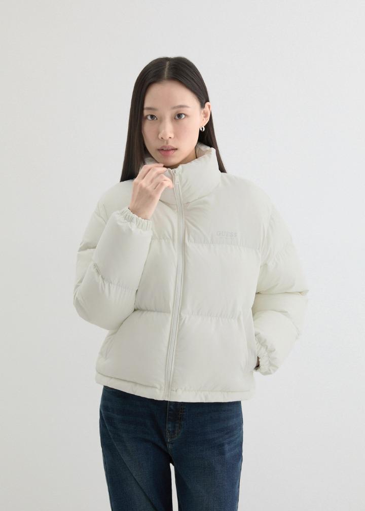 여성 베이직 크롭  푸퍼_IVORY | 게스코리아