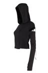 WARMER SETUP SHIRRING HOODIE (BLACK)