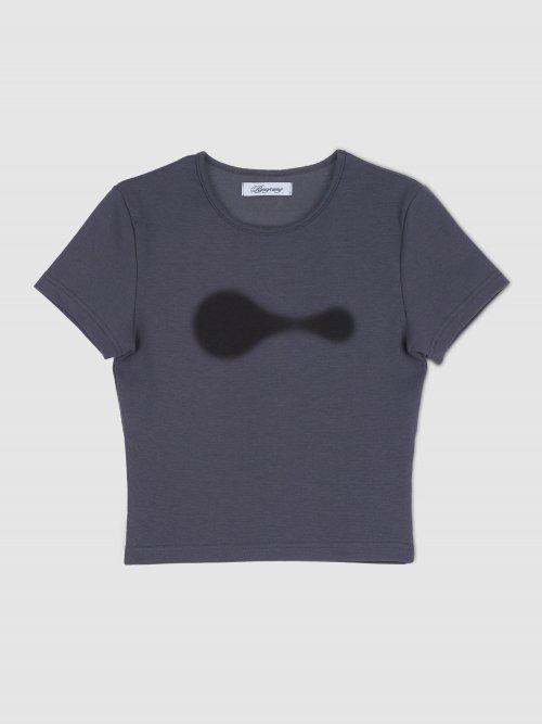 로고 블러 크롭탑, 차콜