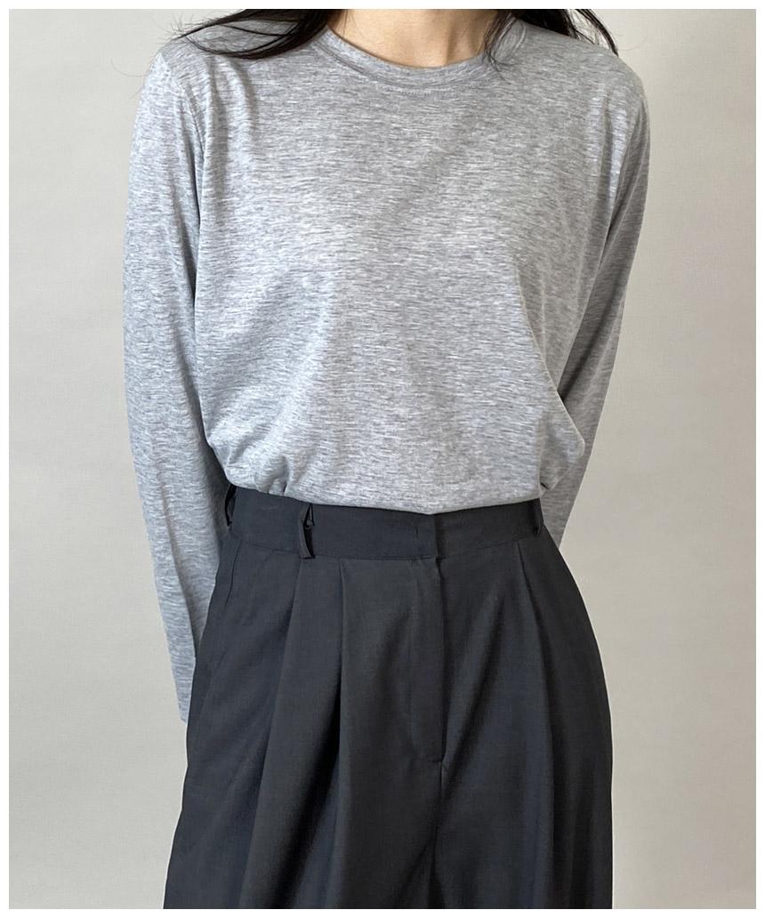 [자체제작] 부드러운 면 100 세미 크롭 기본 긴팔 티셔츠 / 이너 레이어드 티