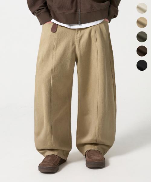 커브드 벌룬 절개 코튼 팬츠_5color