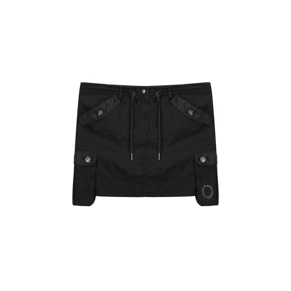 SHIRRING CARGO MINI SKIRT IN CHARCOAL
