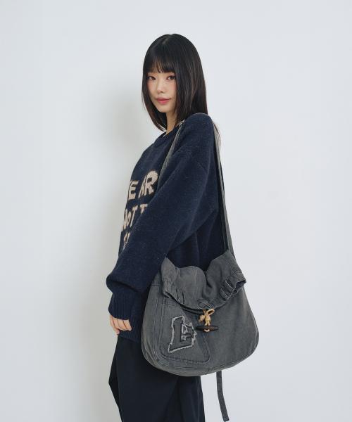 패치워크 빈티지 데님 크로스백 BLACK