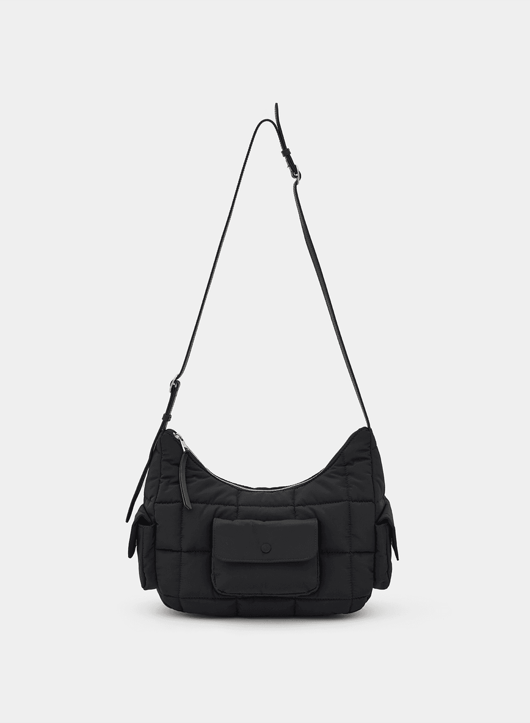 Monslin padding hobo bag - Black