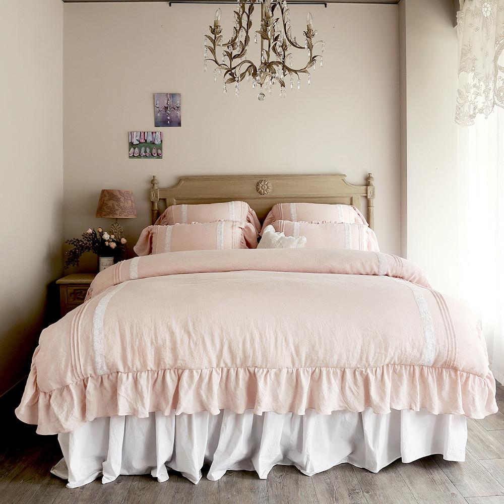 메종드파리 누비이불커버세트 린넨핀탁 (핑크) Q