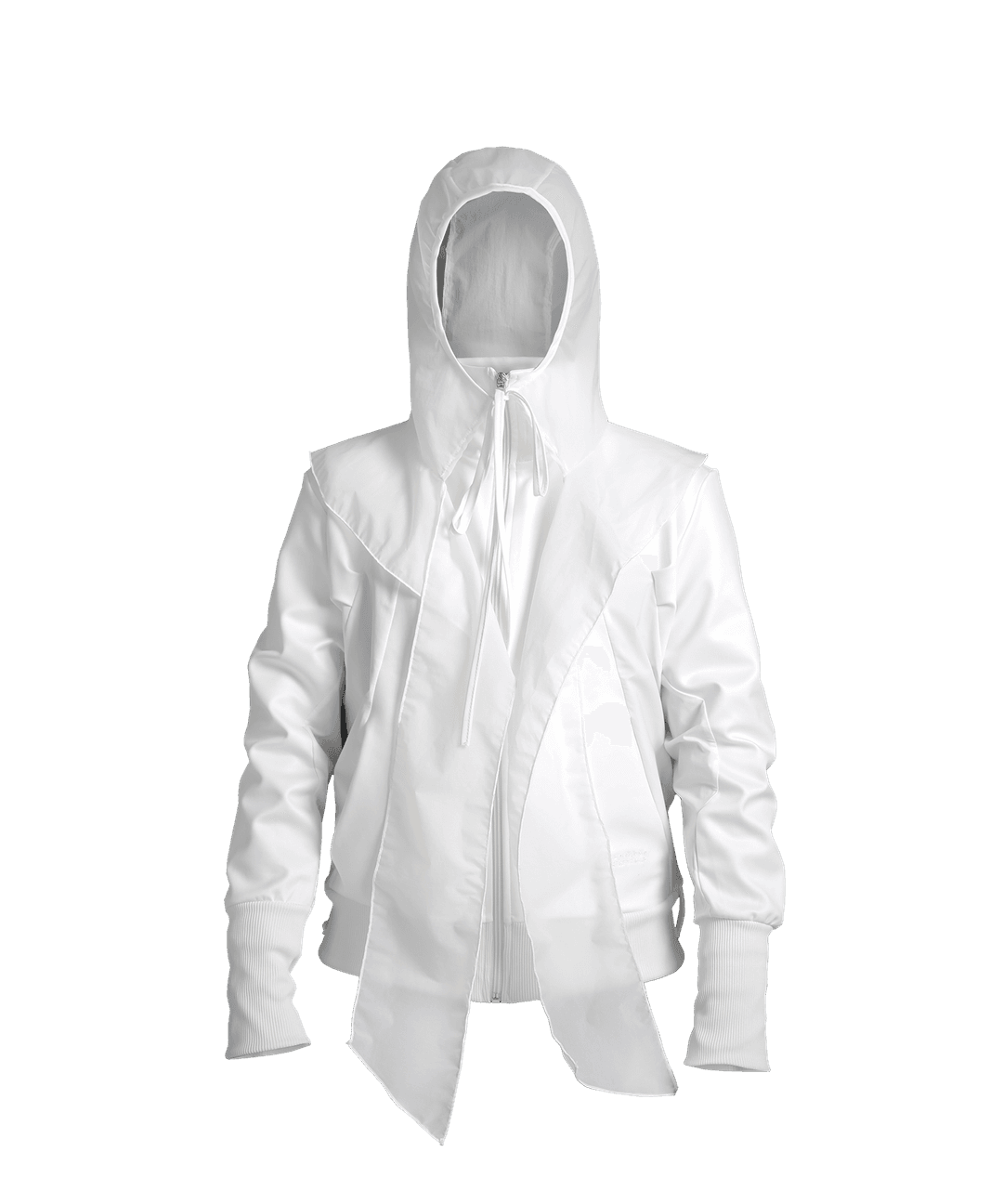 Ruffled Jersey Zip-up / Ivory