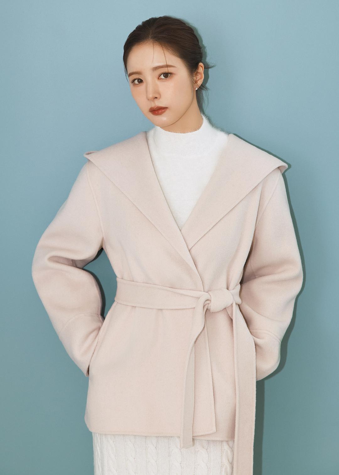 엘라 핸드메이드 울 후드 코트