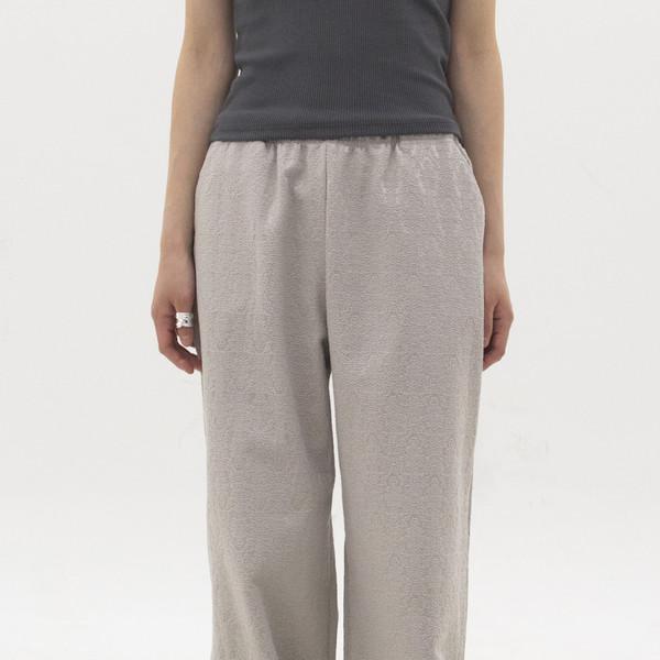[오후 2시 이전 오늘 출고] [EXCLUSIVE] Jacquard Wide Banding Pants (Light Gray)