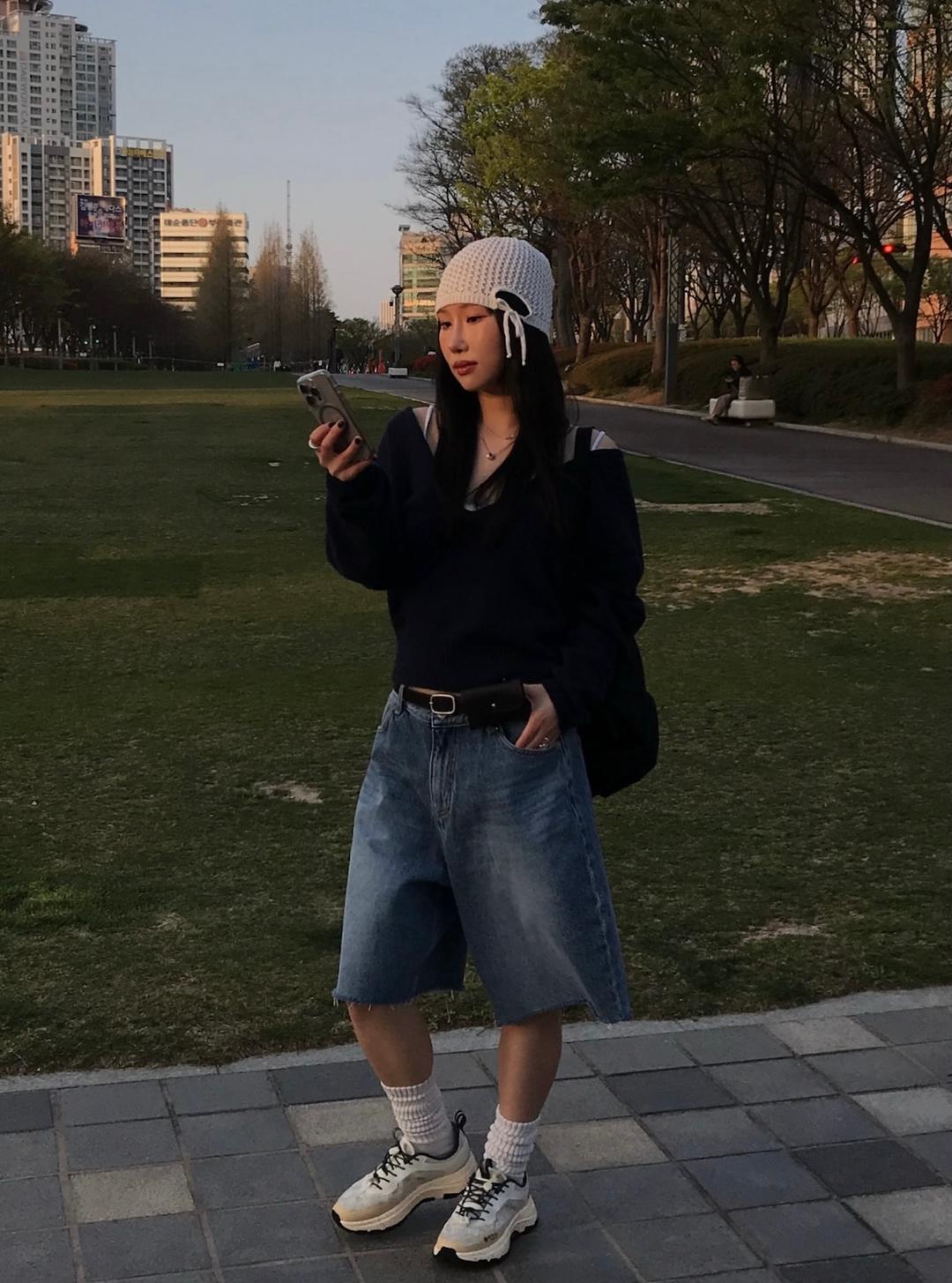 cutting bermuda denim (2colors)