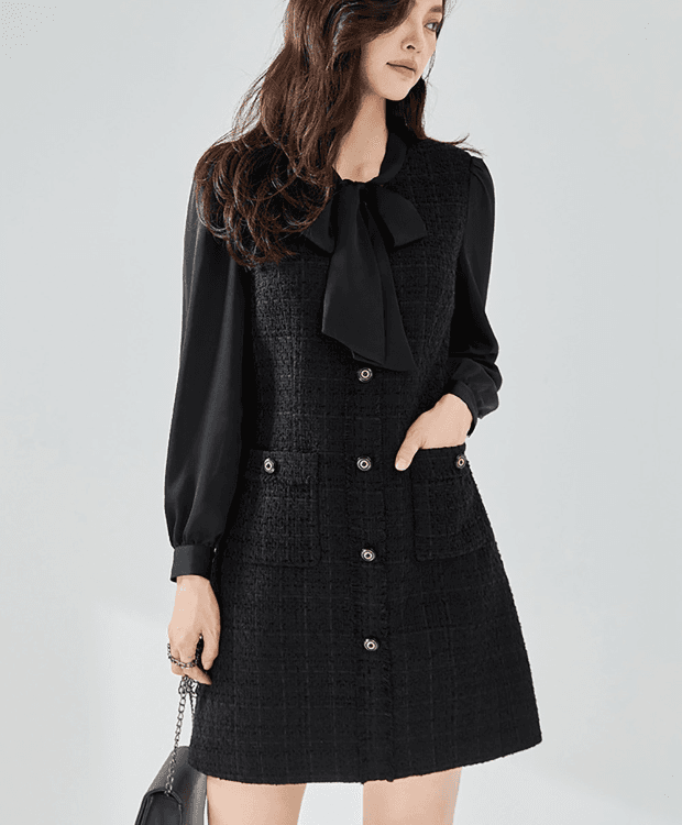 플로라 블라우스 트위드 원피스