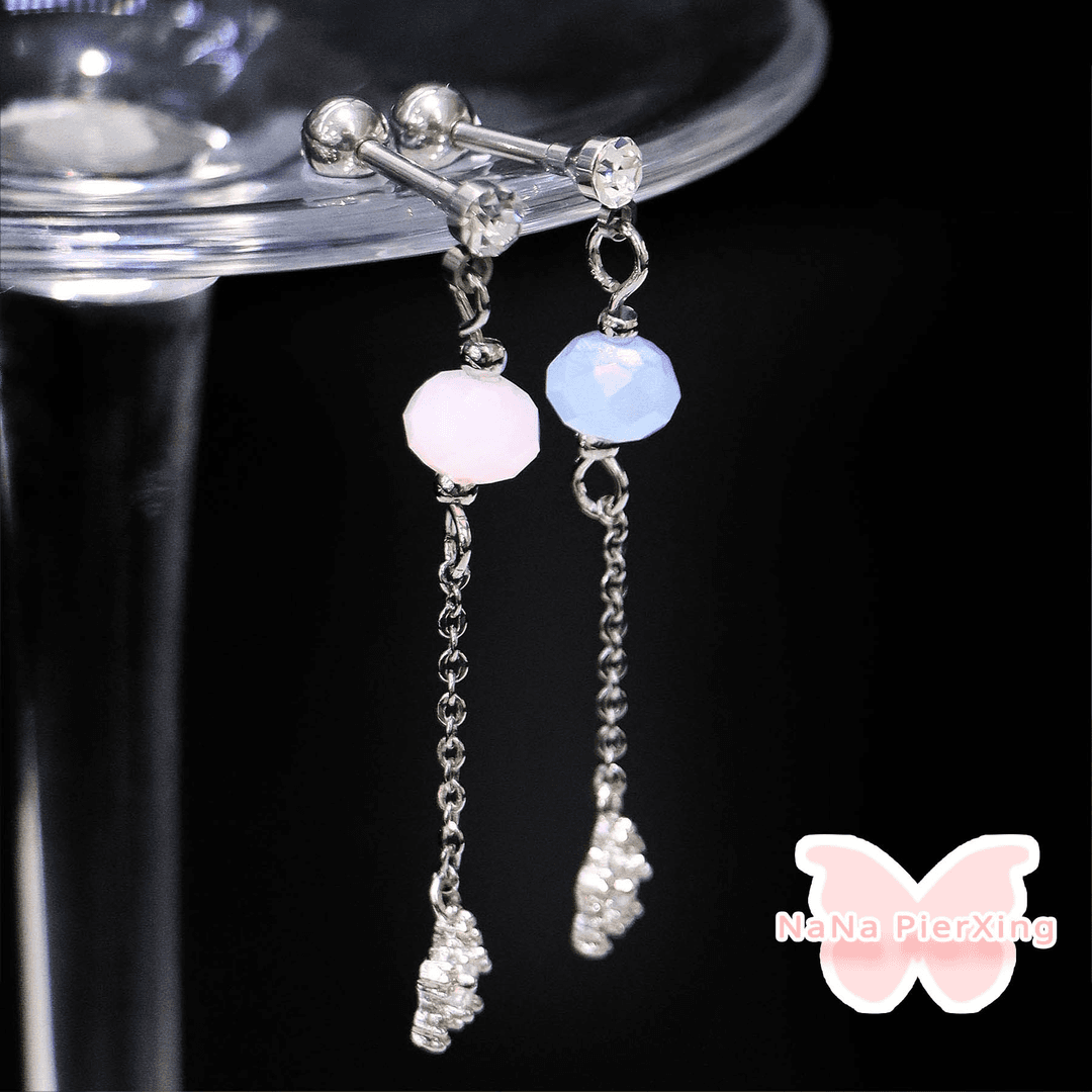 [나나제작] 파스텔 캔디 눈꽃 드롭 피어싱, 귀걸이