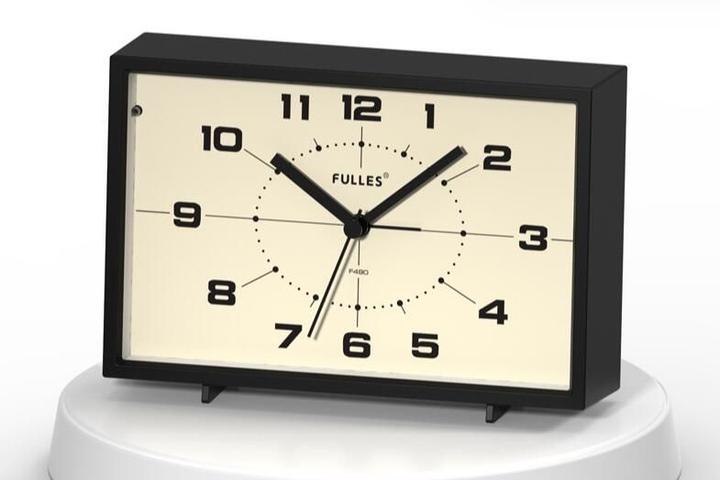 레트로 스퀘어 무소음 탁상시계