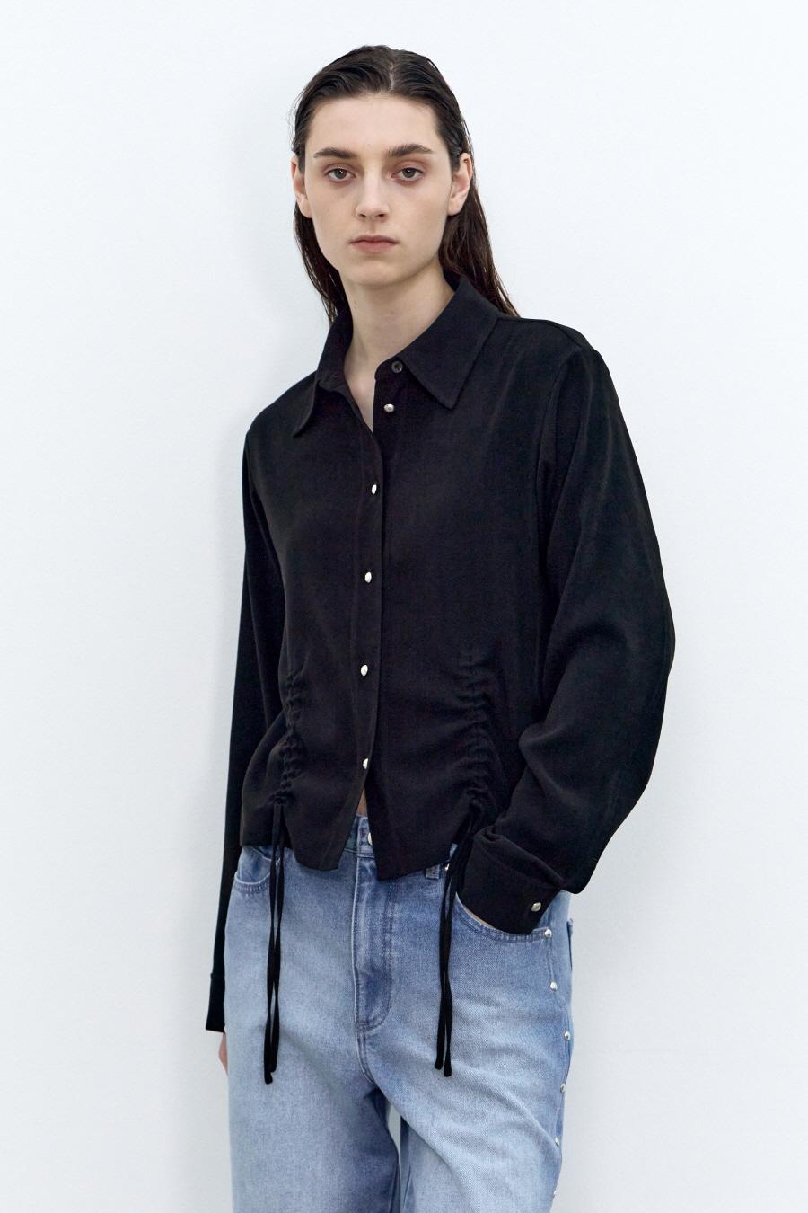 몰스킨 셔링 셔츠 BLACK