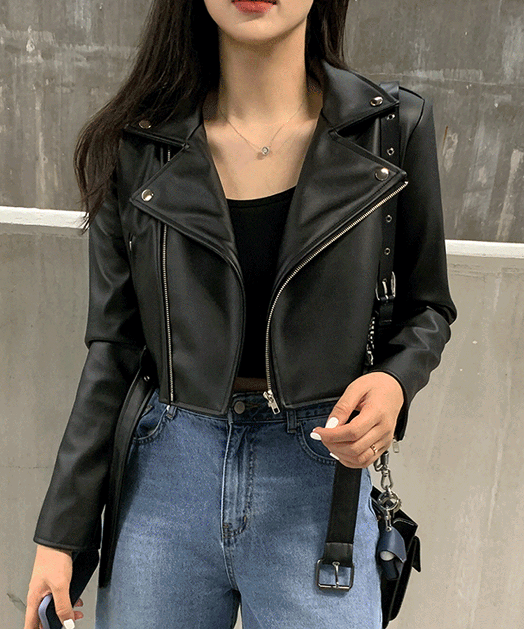 [delight made] 미니 라이더자켓/크롭라이더자켓/숏라이더자켓/레더자켓/크롭레더자켓/숏레더자켓/가죽자켓/라이더자켓/라이더 자켓/가을옷/가을 신상/가을 자켓/가을자켓